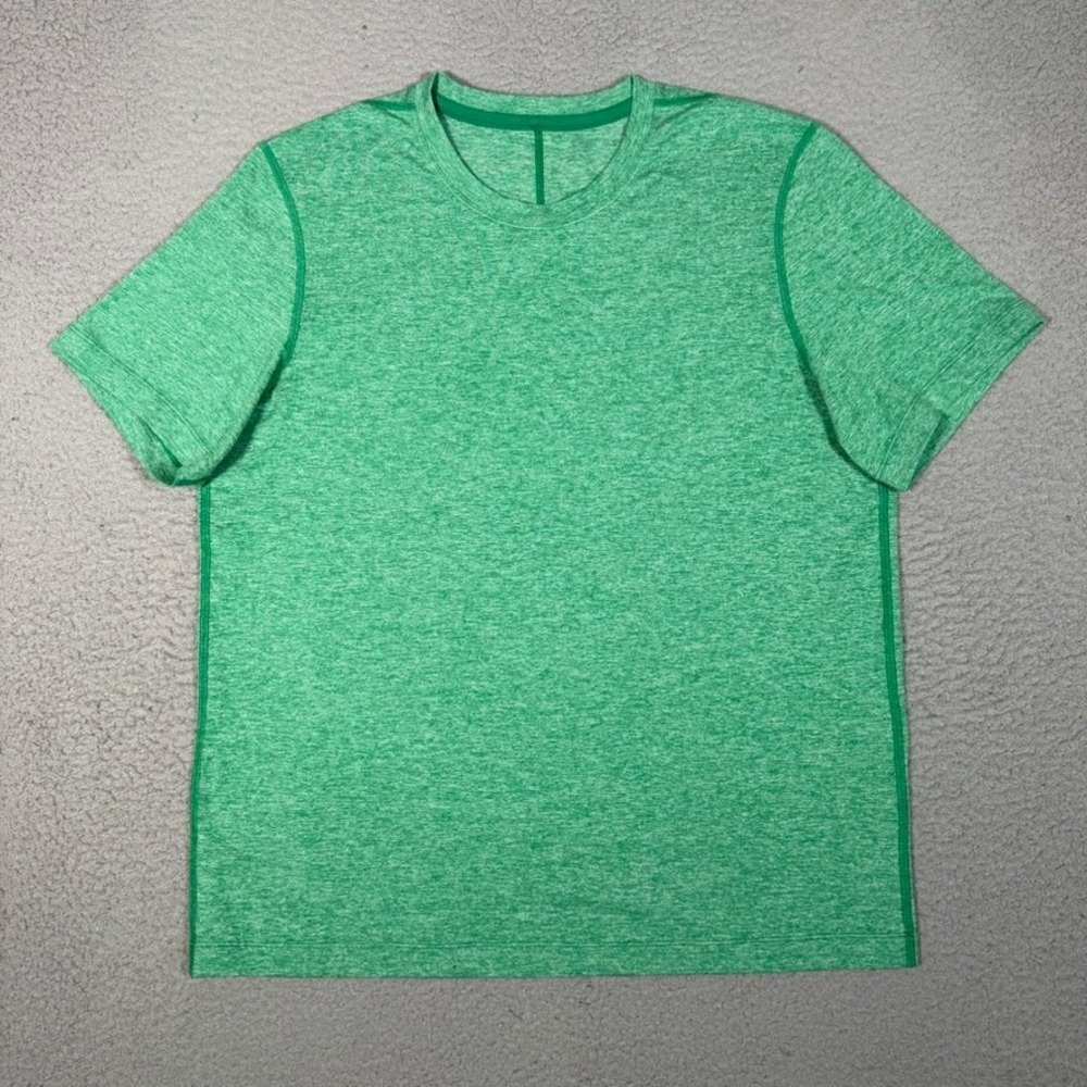 Lululemon Shirt Mens Large Green Athletic Performance Stretch Wicking Workout